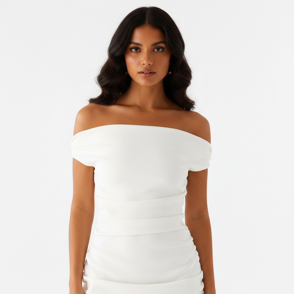 Stretch-Jersey Off-Shoulder Mini Dress Polished Ease for Night Out
