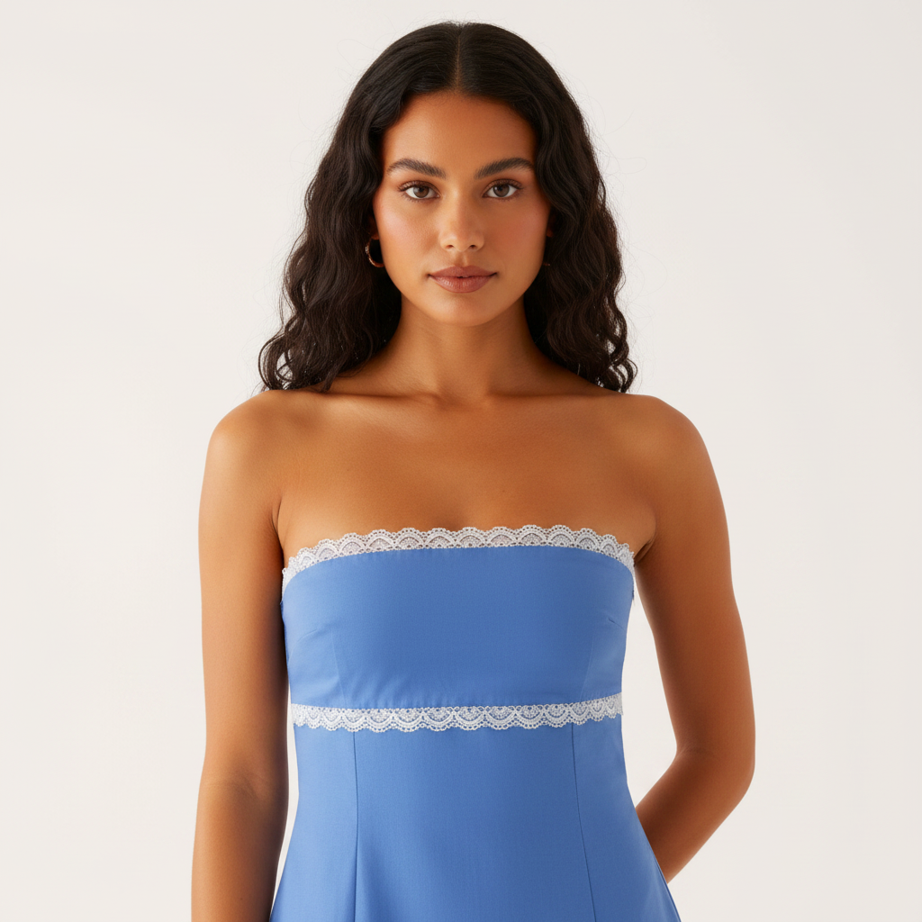 Strapless Lace Mini Dress Refined Silhouette for Summer Evenings