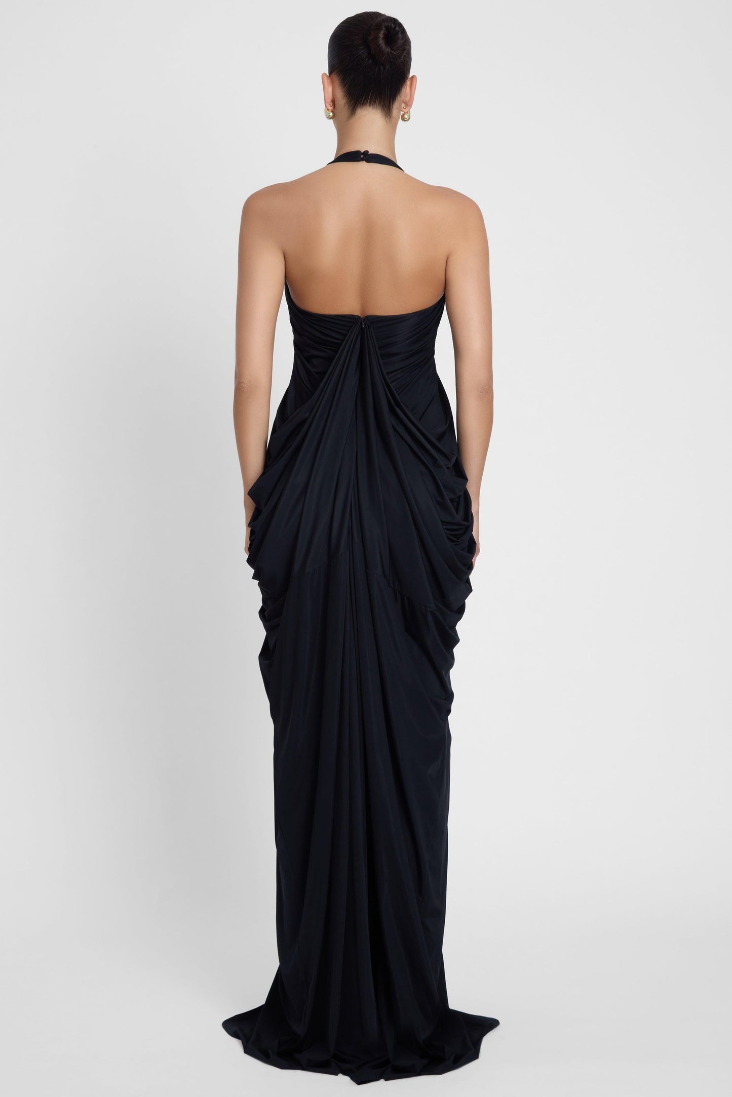 Elegant Cascade Drape Gown | Halter Maxi Dress with Sculpted Fit | Stunning Wedding Guest Dress for Timeless Elegance 5