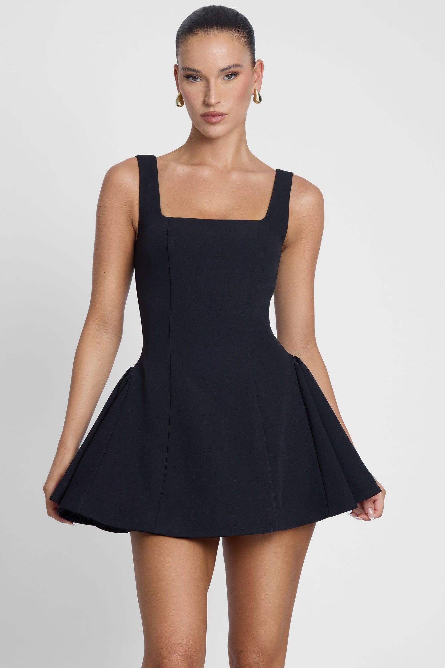 Elegant Collection | Black Mini Dress with Internal Corset Boning | Flattering Fit for Every Occasion 7