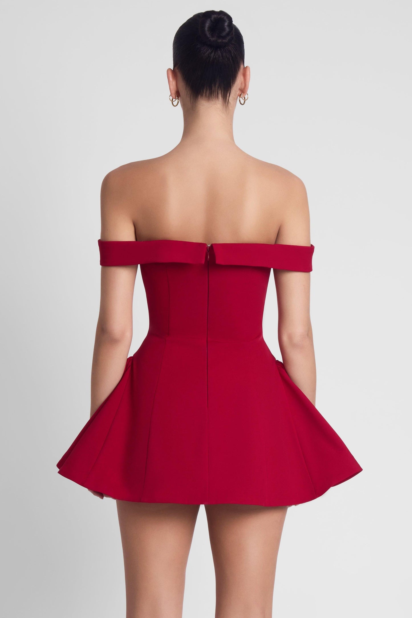 Elegant Mini Dress | Red Babydoll Corset Design with Flared Skirt | Perfect for Flirty Occasions 5