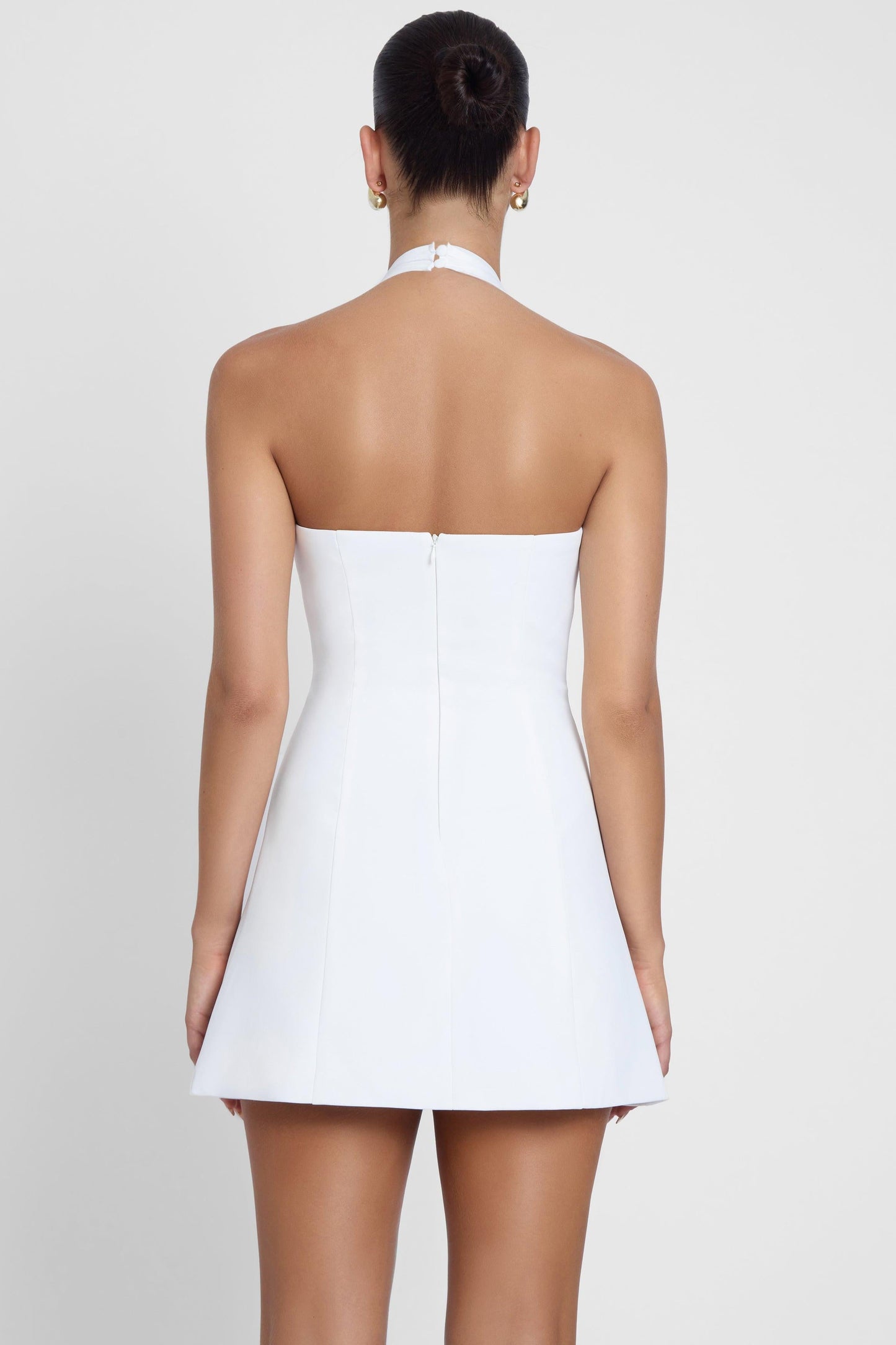 Hera Collection | White Mini Dress with Plunging V-Neckline | Flattering Style for Every Occasion 5