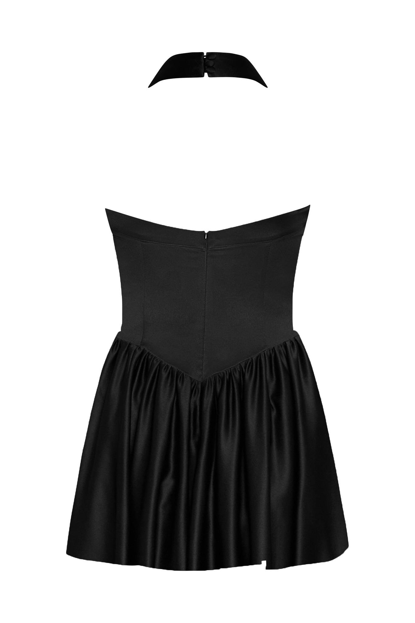 Hyades Collection | Halter Corset Mini Dress in Black with Open Back | Elegant Design for a Flattering Silhouette 7