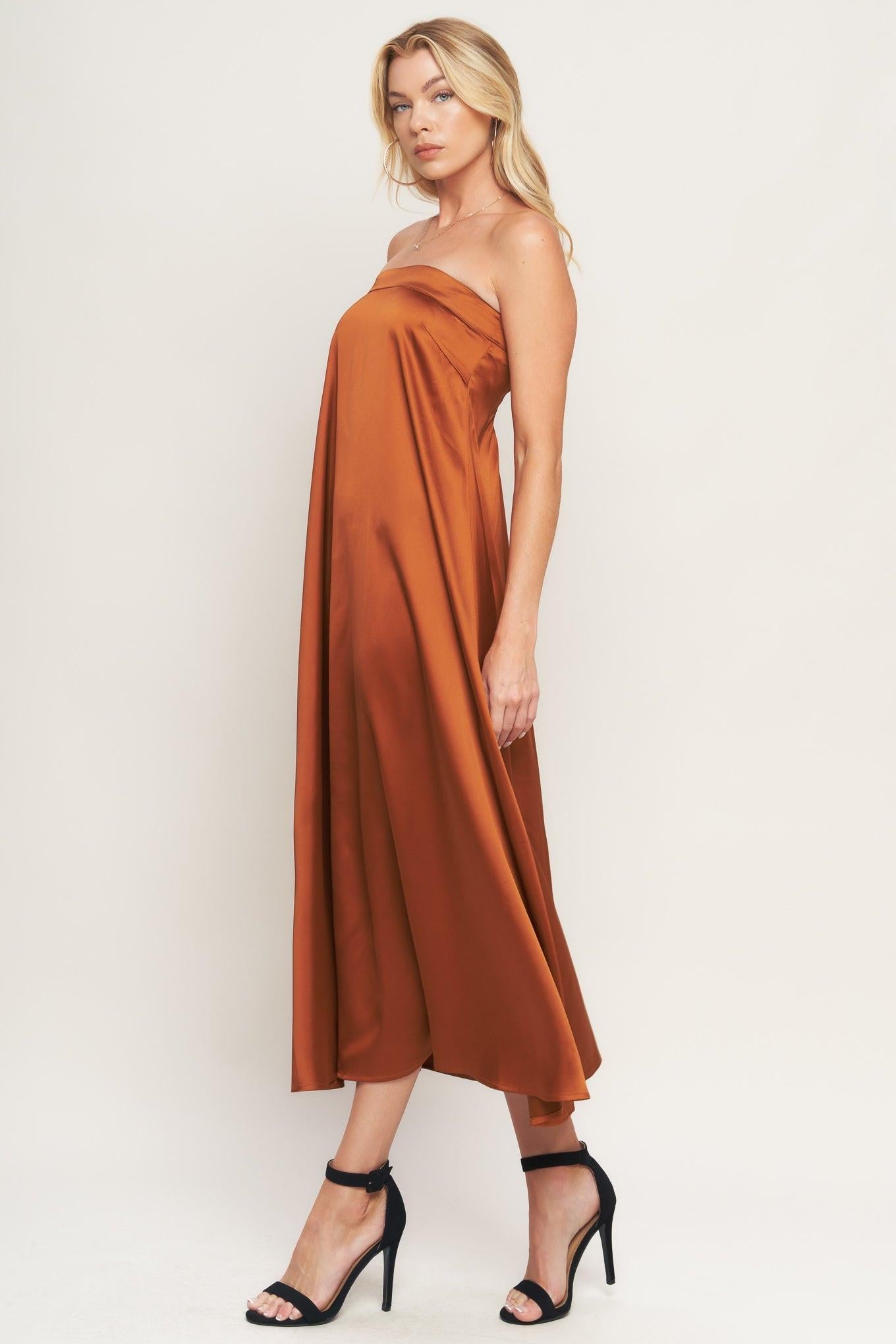 FROSTY ELEGANCE WOVEN MIDI DRESS