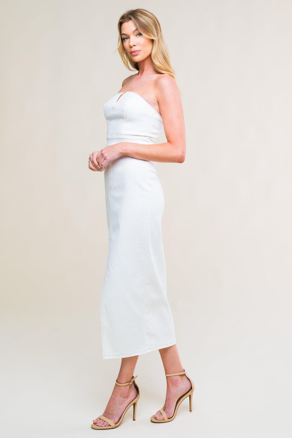 EASYGOING BEAUTY WOVEN TWILL MIDI DRESS