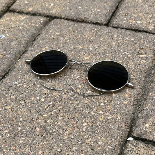 c. 1910s-1920s Smoked Glass Round Sunglasses
