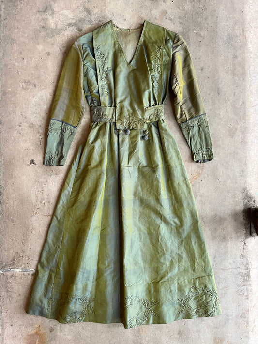 RESERVED | c. 1910s Changeable Silk Dress