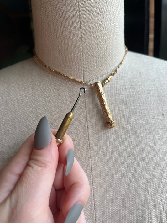 c. Turn of the Century Button Hook + Chain