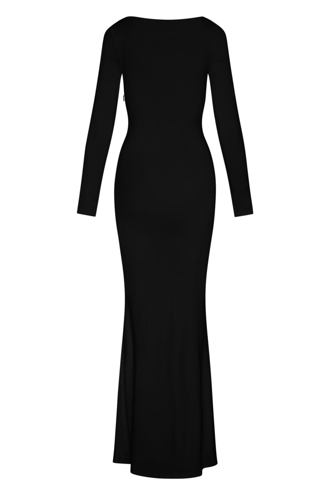 Oasis Collection | Black Maxi Dress with Sculptural Draping | Elegant Fit for Flattering Silhouette 7