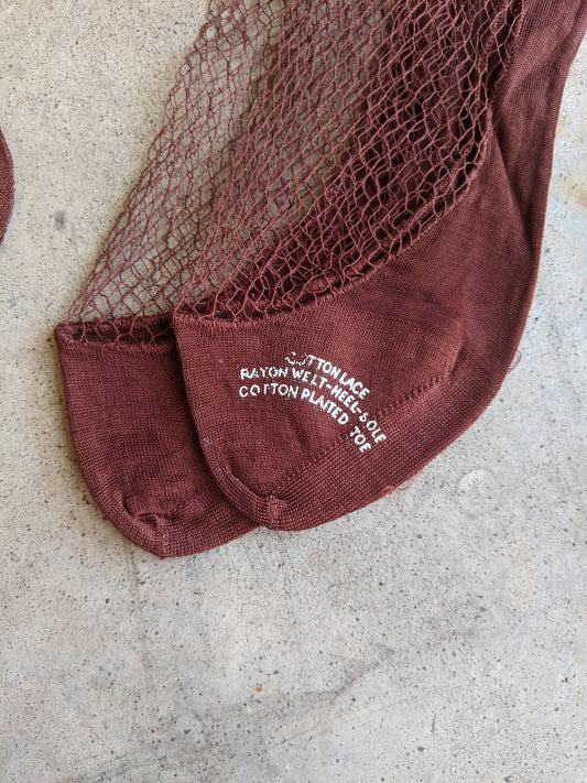 Deadstock 1940s Fishnet Stockings