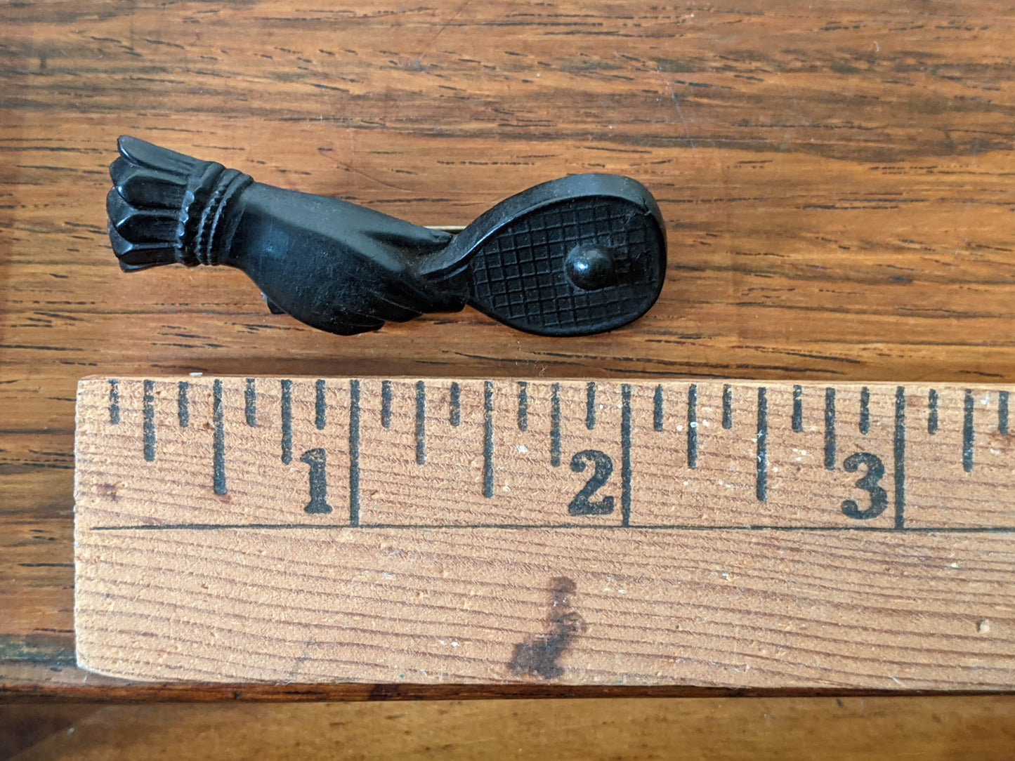 c. 1890s-1900s Hand + Tennis Brooch