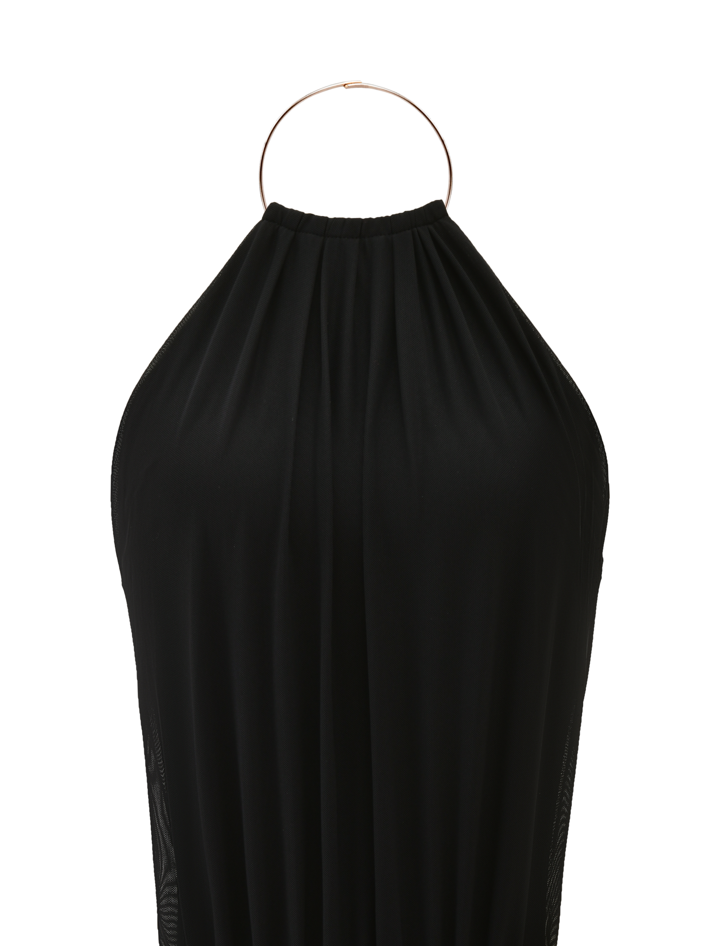 Black High Neck Mini Dress Sculptural Silhouette for Modern Evenings
