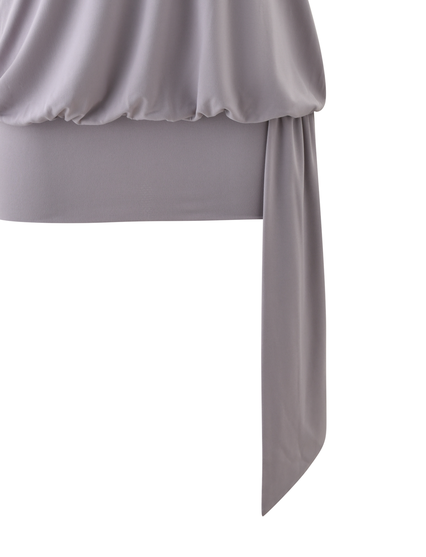 Smooth Blouson Mini Dress Sculpted Strapless Style in Cool Slate