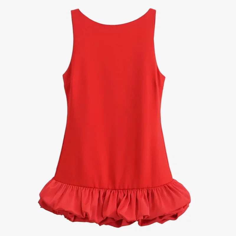 Women's Elegant Ruffle Bodycon Dress | Stylish Backless Mini Summer Cocktail Dress