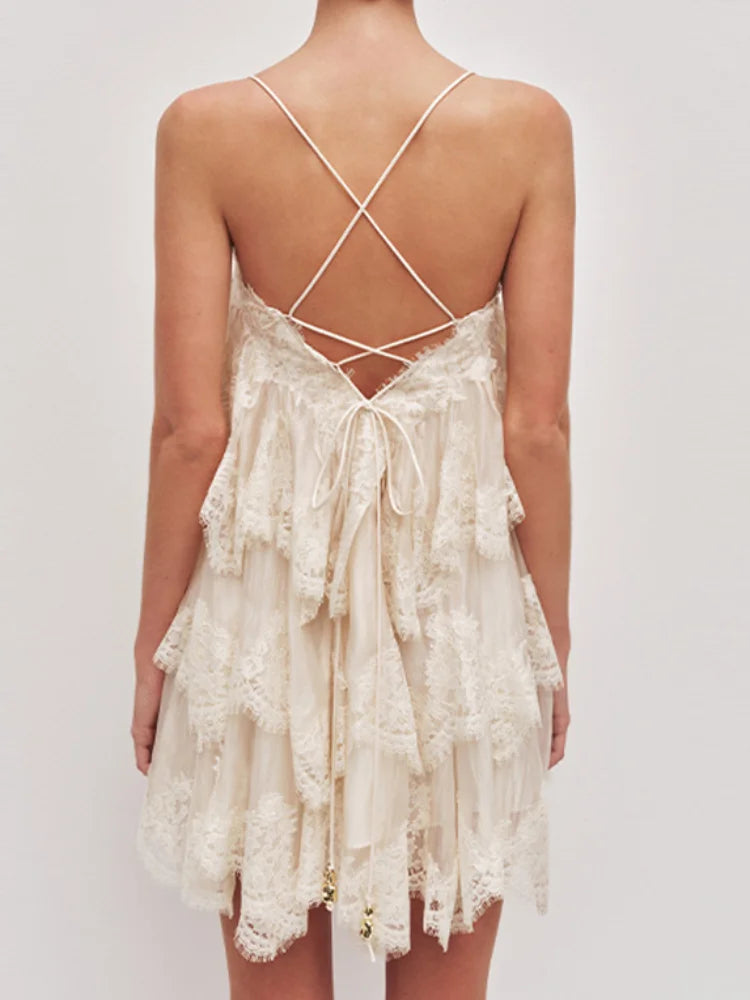 Women's Lightweight White Mini Dress | Chic Off-Shoulder Lace Trim Summer Dress