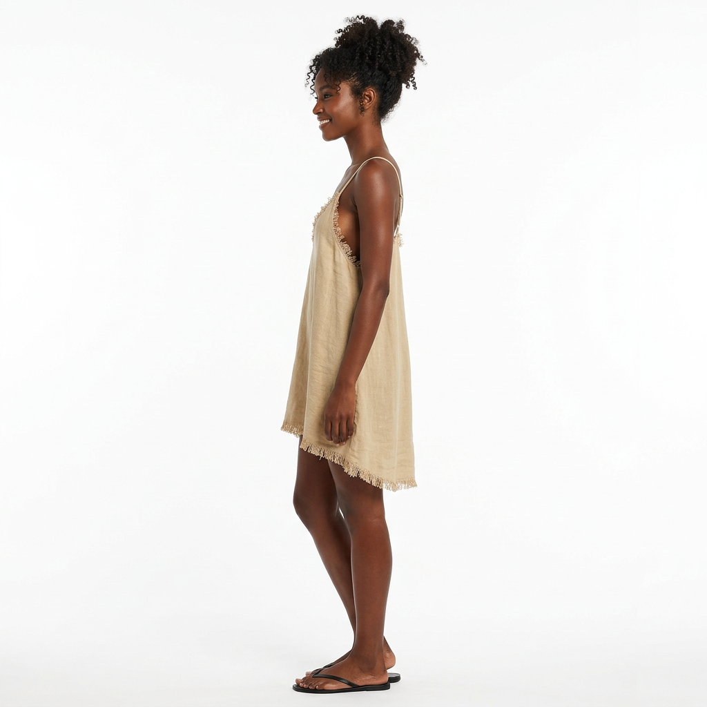 Linen Mini Shift Dress Sleeveless Summer Night Out Style