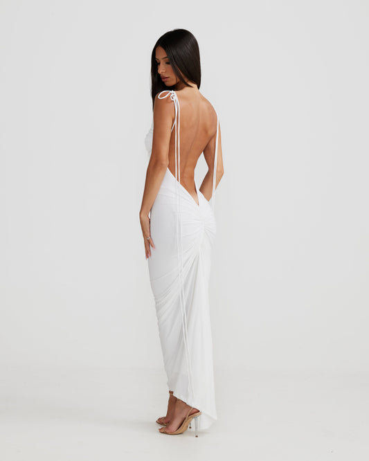 Ruched Bodycon Maxi Dress – Spaghetti Strap
