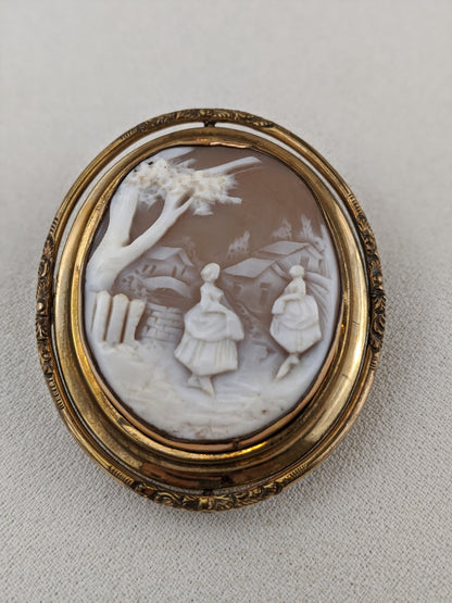 Victorian Swivel Cameo Photo Brooch - Double Sided