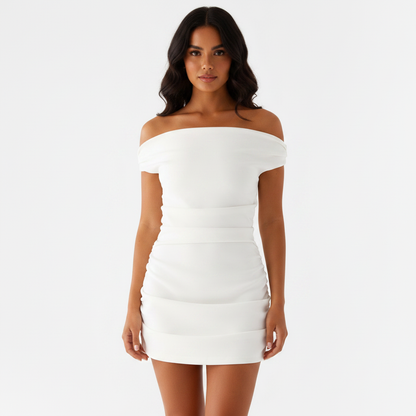 Off-Shoulder Mini Dress – Stretch Jersey
