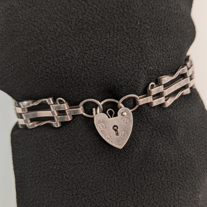 Victorian Revival Sterling Silver Gate Bracelet