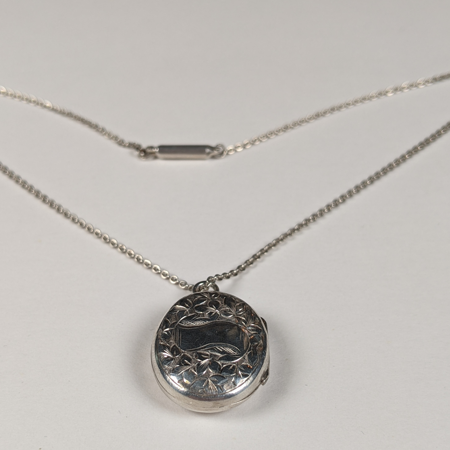 1899 Silver Locket + Chain