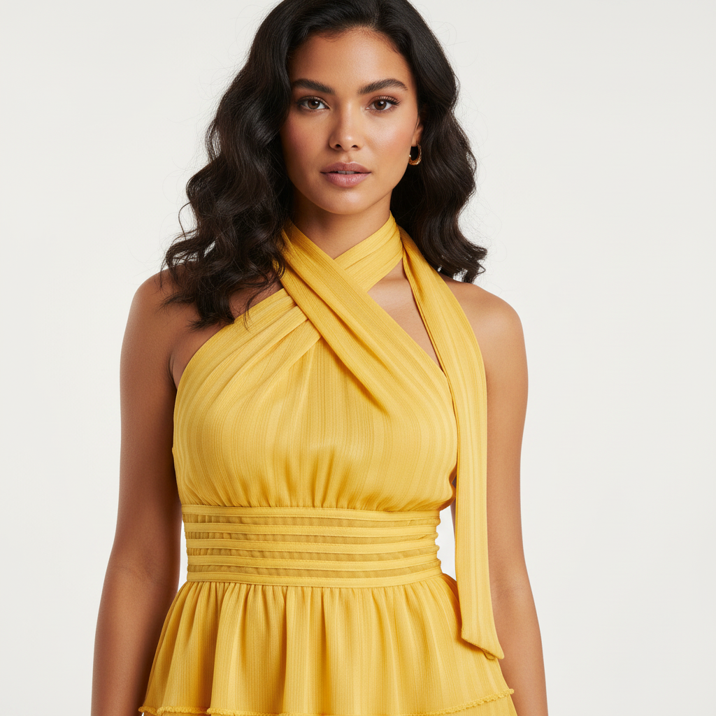 Chiffon Halter Mini Dress An Airy Silhouette for Summer Soirees