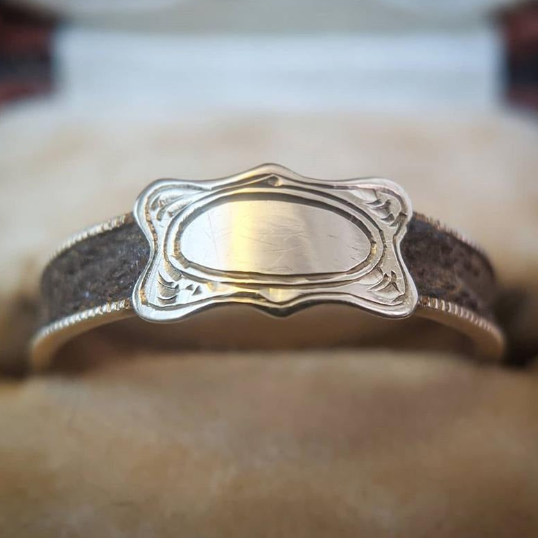 Victorian 14k Gold Mourning Ring | Plaited Hair