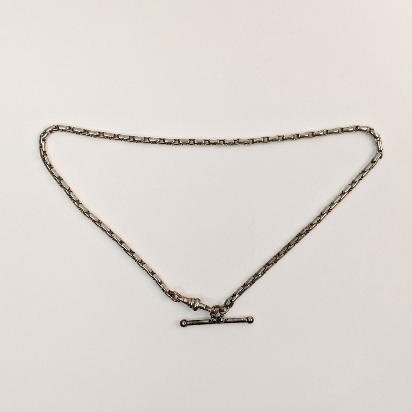 Silver Tone T-Bar Chain
