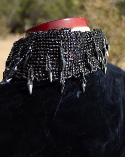 c. 1880s Beaded Black Velvet Bodice
