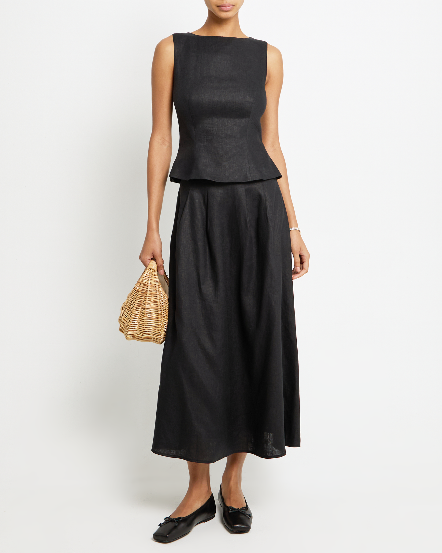 Aveline Collection | Women's Two Piece Set with Peplum Top & Pleated Maxi Skirt for Elegant Style 0