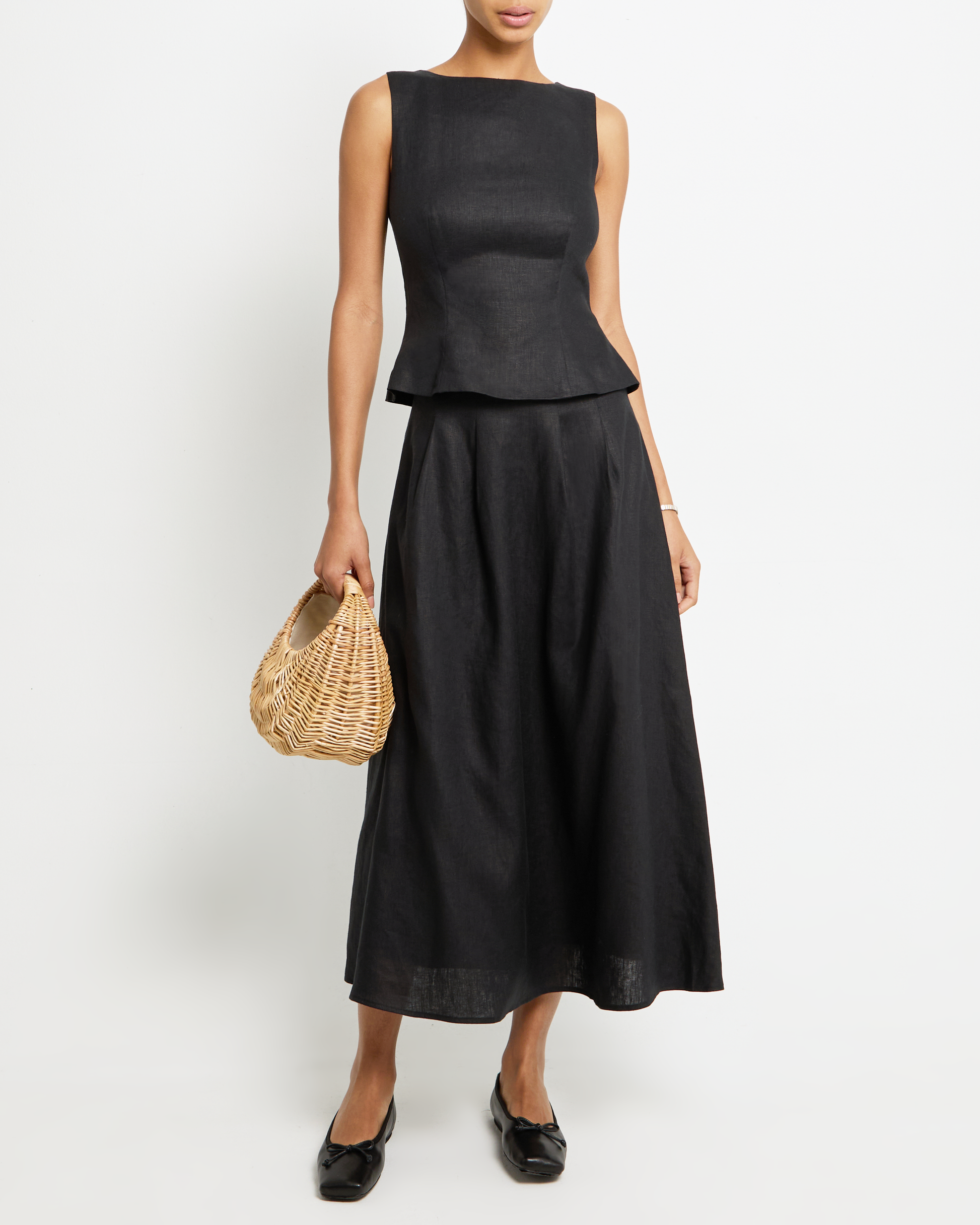 Aveline Collection | Women's Two Piece Set with Peplum Top & Pleated Maxi Skirt for Elegant Style 3