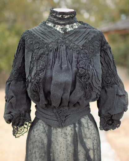 Early 1900s Black Lace Dress Set