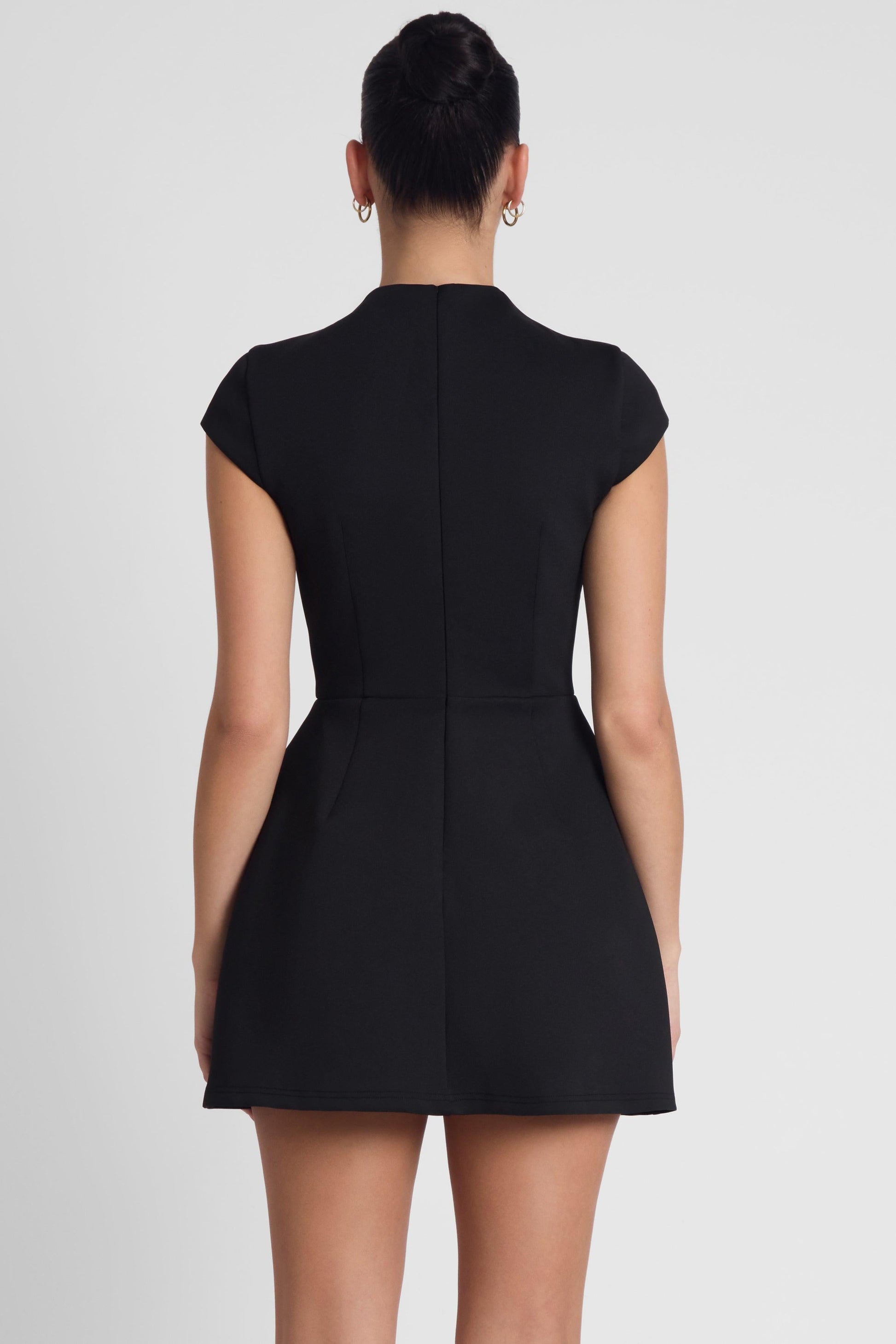 Cote Collection | Women's Black Mini Dress with Fitted Bodice | Elegant Style for Effortless Sophistication 4