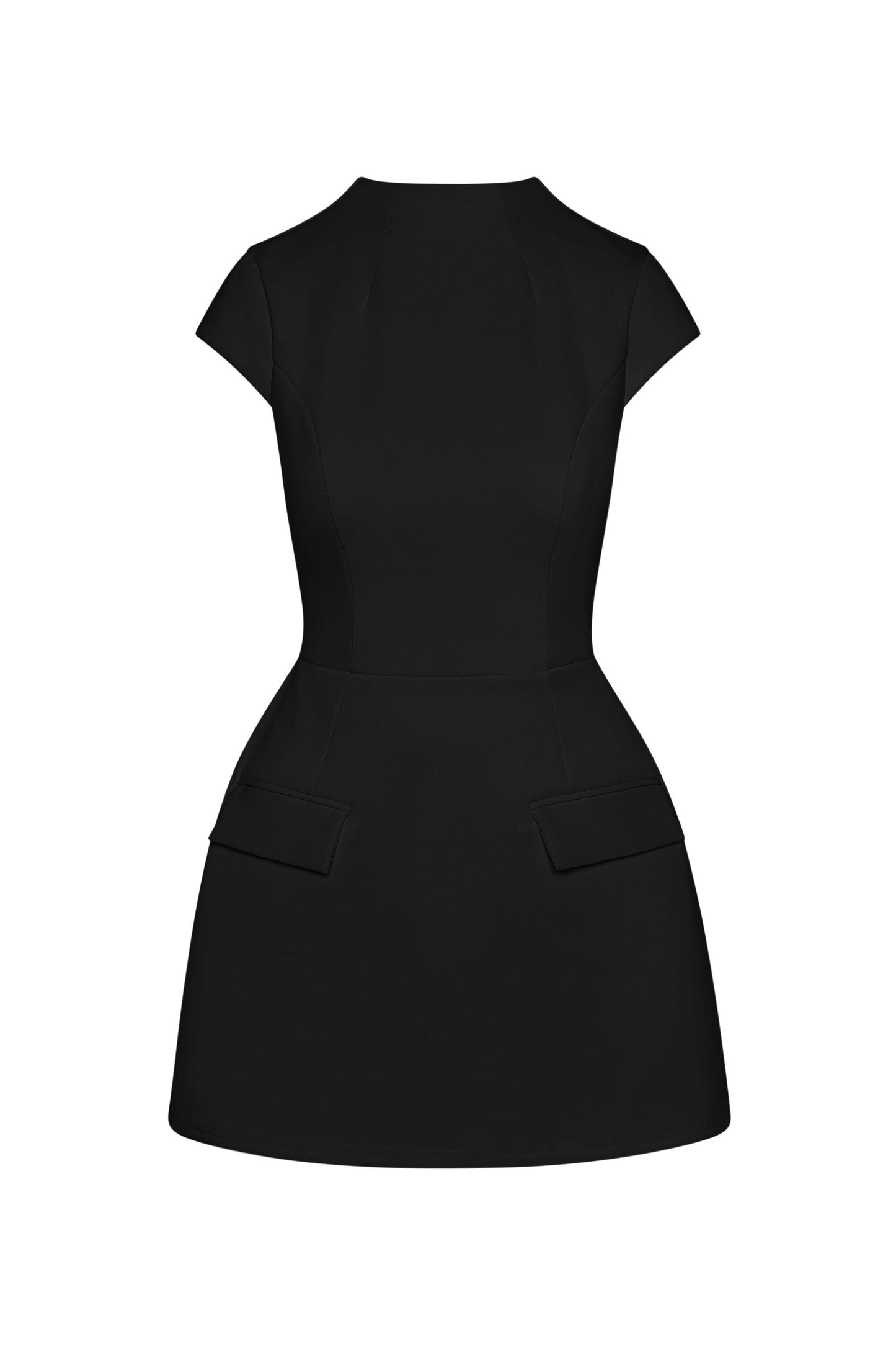 Cote Collection | Women's Black Mini Dress with Fitted Bodice | Elegant Style for Effortless Sophistication 6