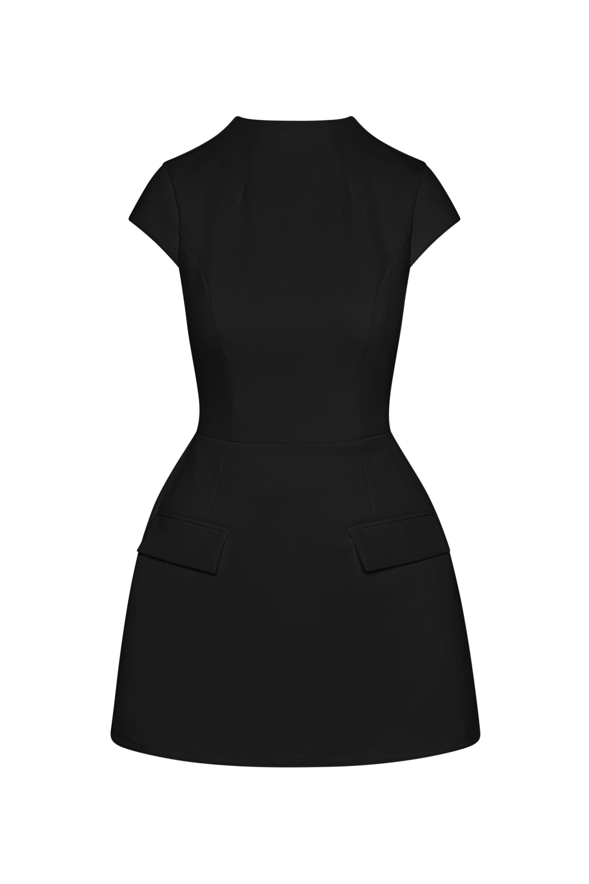 Cote Collection | Women's Black Mini Dress with Fitted Bodice | Elegant Style for Effortless Sophistication 6