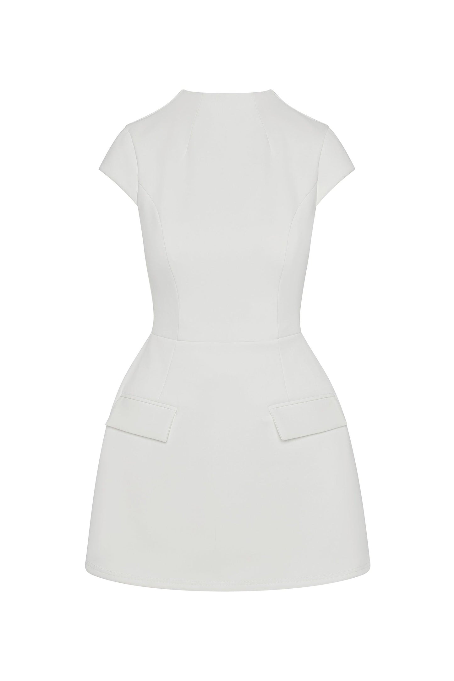 Cote Collection | Women's White Mini Dress with Fitted Bodice | Elegant Style for Effortless Summer Fashion 5