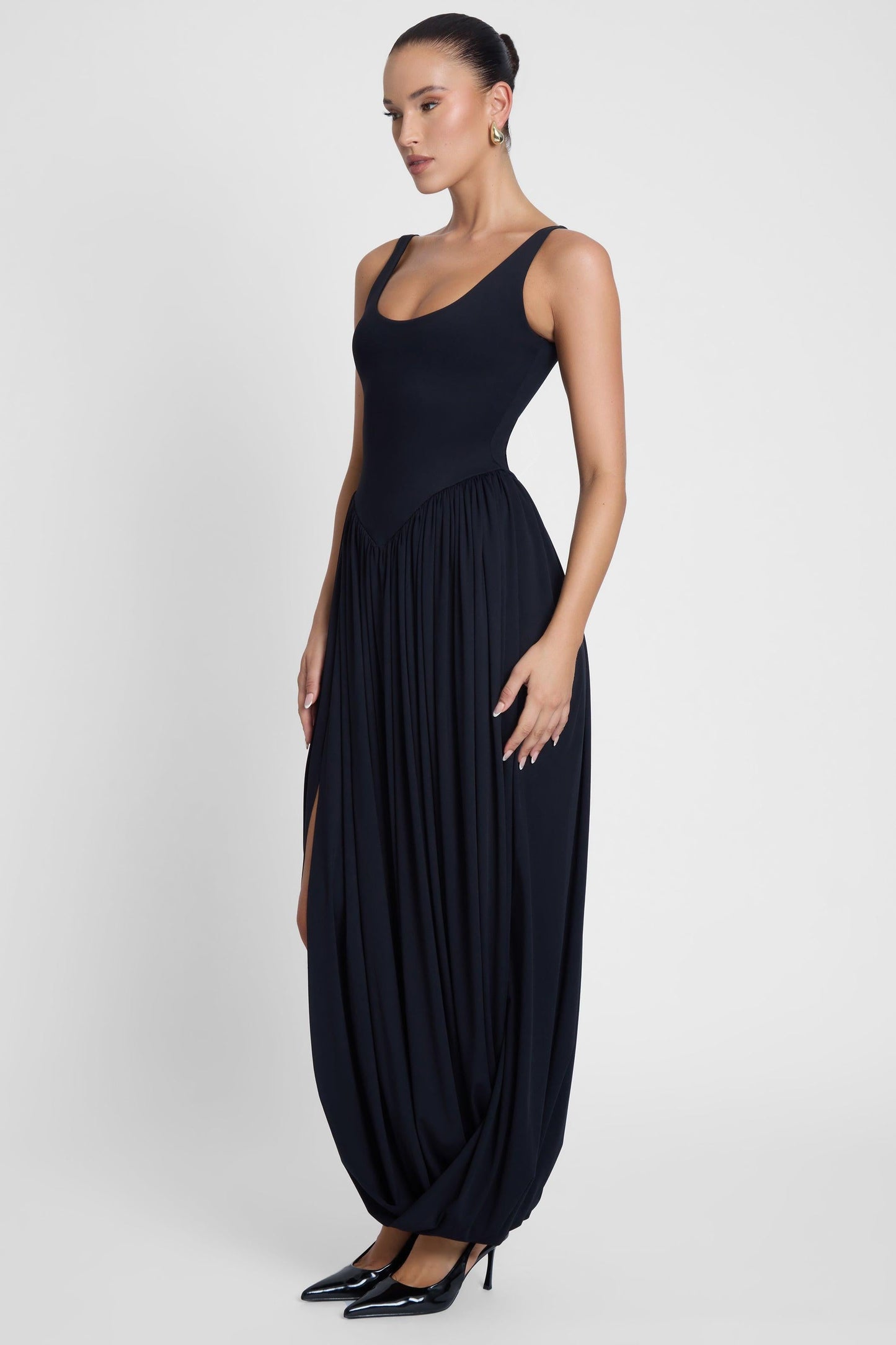 Dionysus | Black Midi Dress with Figure-Flattering Design | Elegant Style for Day to Night Wear 4
