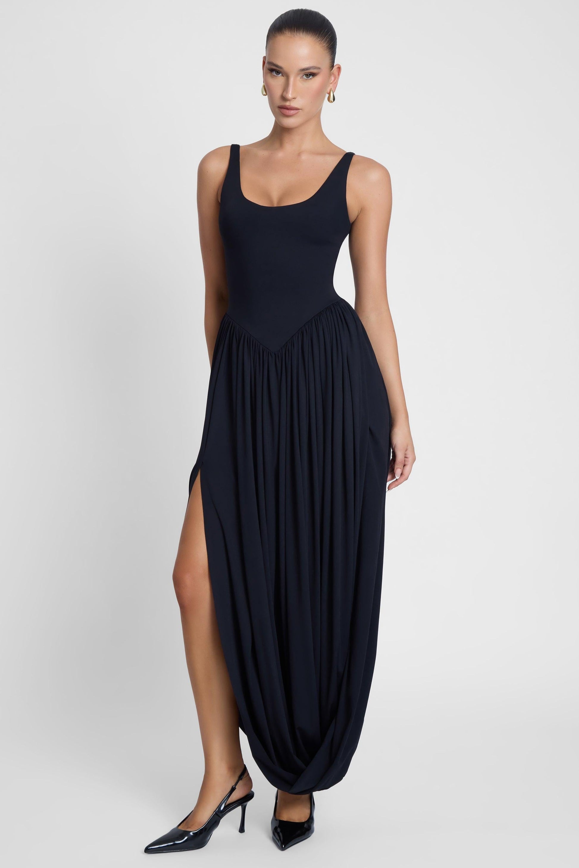 Dionysus | Black Midi Dress with Figure-Flattering Design | Elegant Style for Day to Night Wear 5