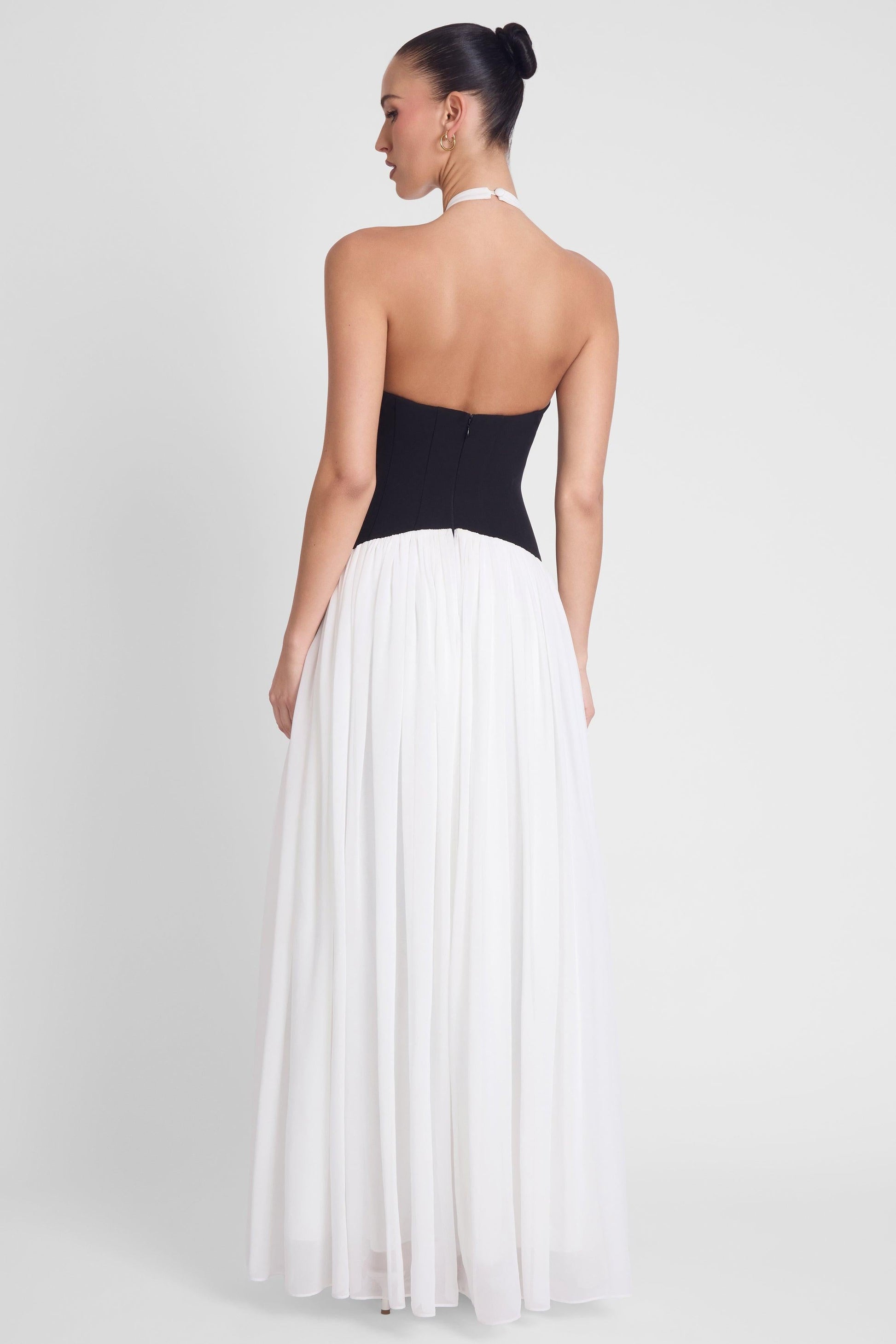 Elegant Collection | Black Maxi Dress with Corset Waist & Halter Neckline | Timeless Style for Stunning Silhouette 6