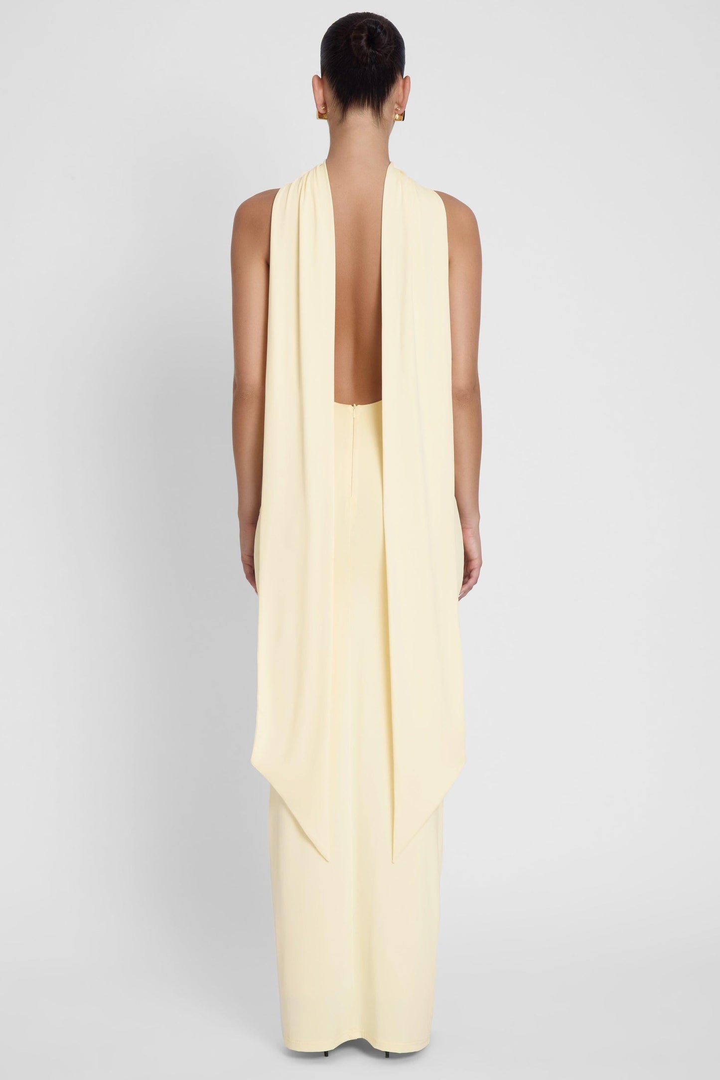 Elegant Collection | Black Maxi Dress with Draped Scarf Detail | Versatile Long Dress for Effortless Style 3