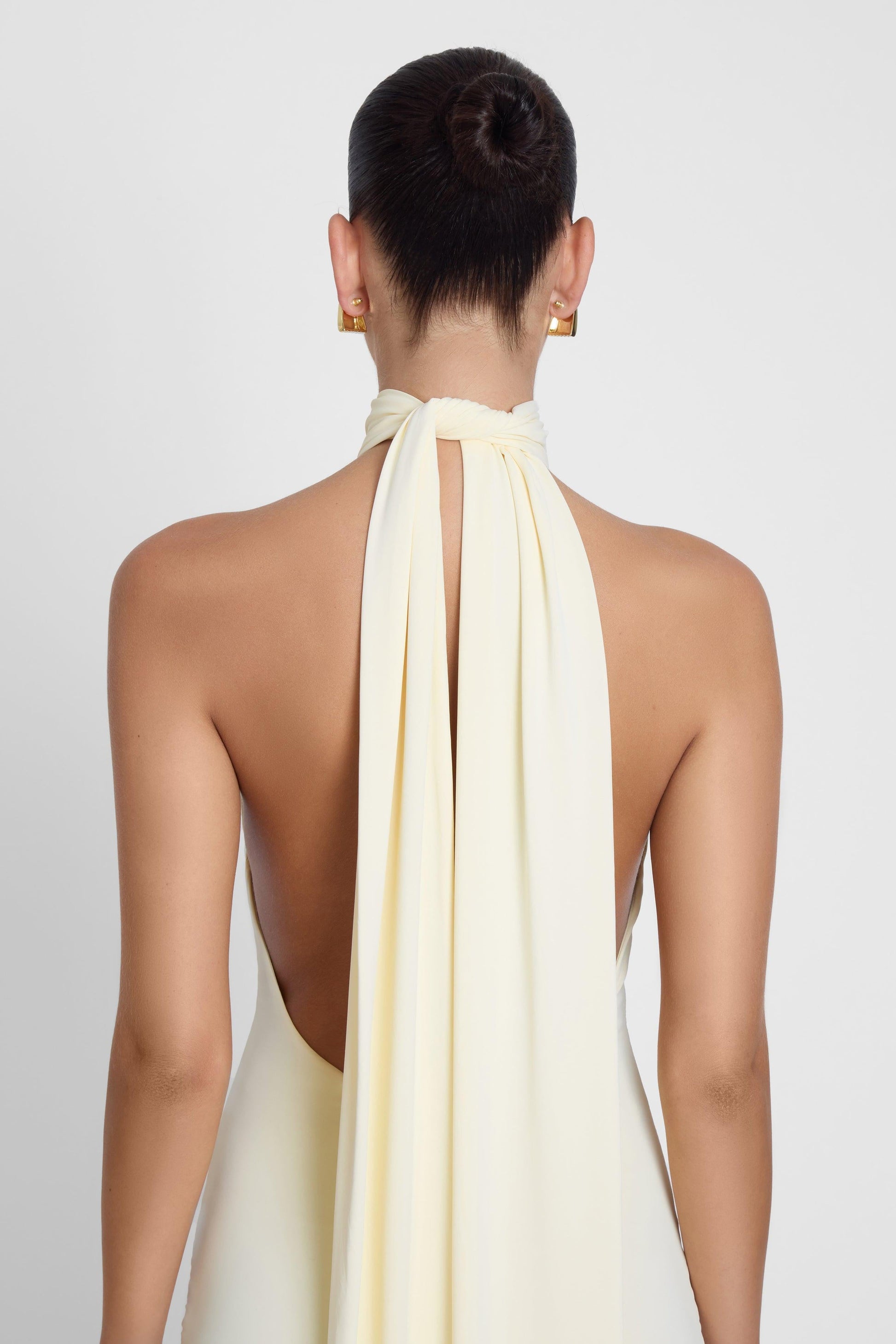 Elegant Collection | Black Maxi Dress with Draped Scarf Detail | Versatile Long Dress for Effortless Style 4