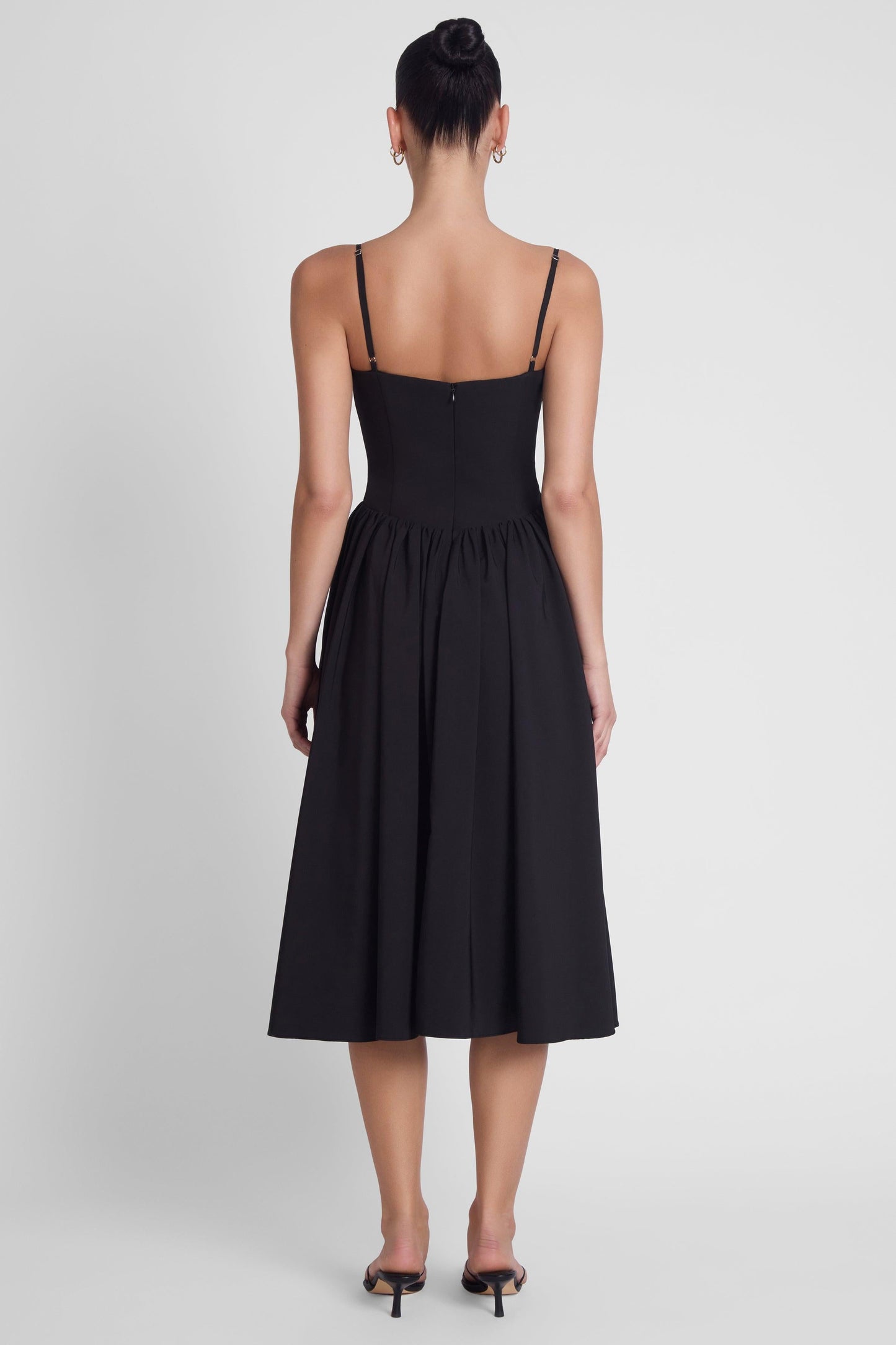 Elegant Collection | Black Midi Dress with Ballerina Bustier Design | Flattering Fit for Any Occasion 5
