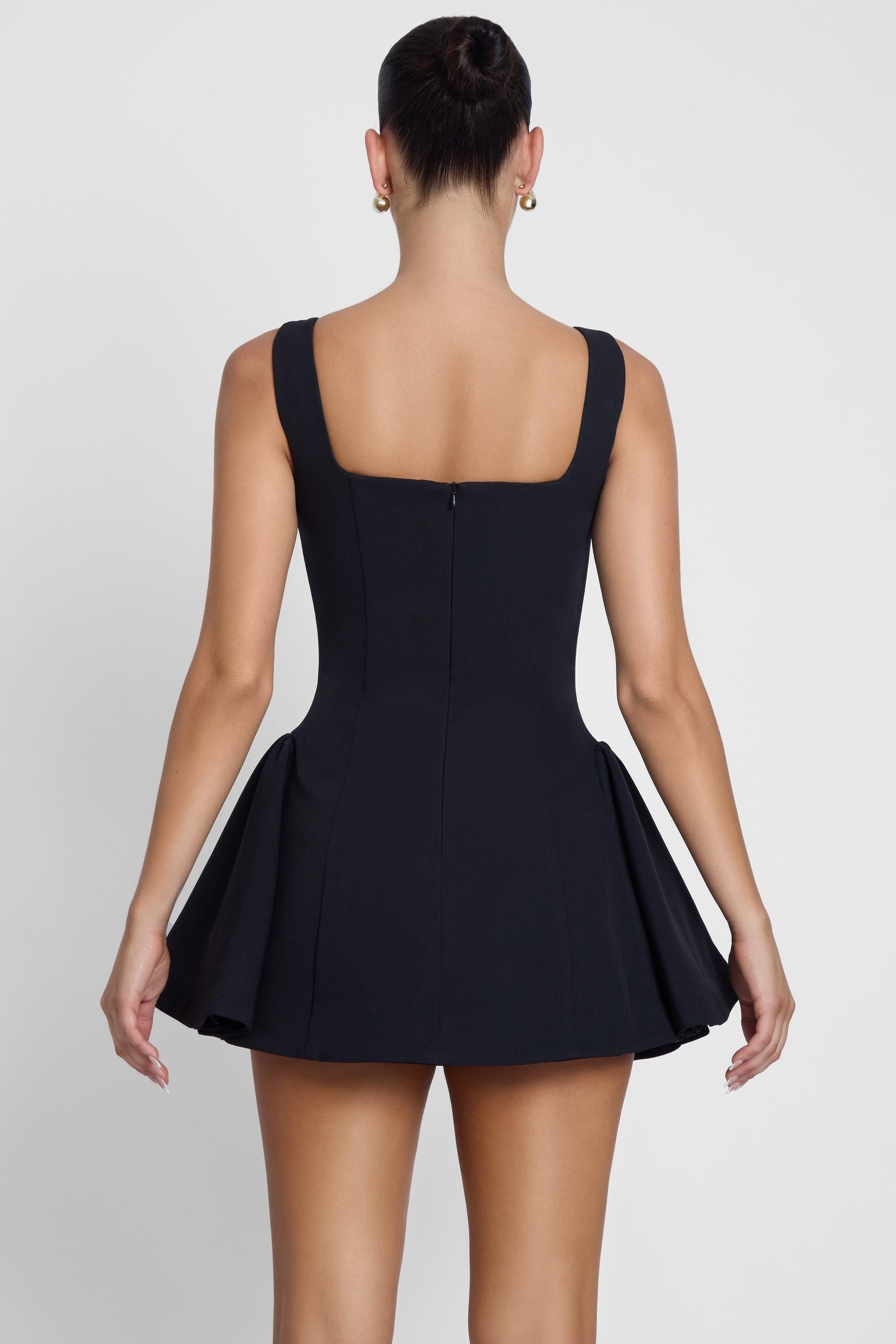 Elegant Collection | Black Mini Dress with Internal Corset Boning | Flattering Fit for Every Occasion 3