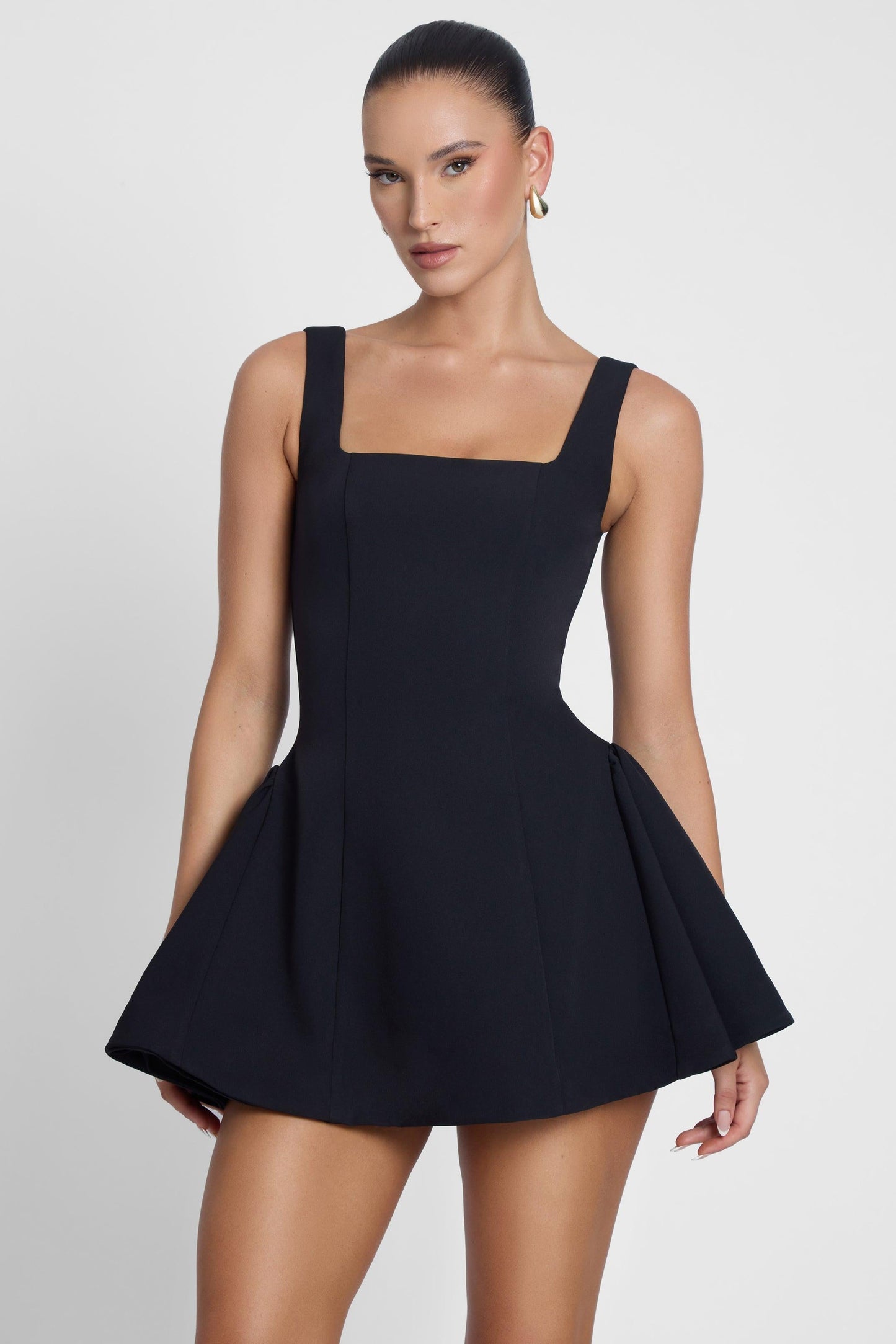 Elegant Collection | Black Mini Dress with Internal Corset Boning | Flattering Fit for Every Occasion 5