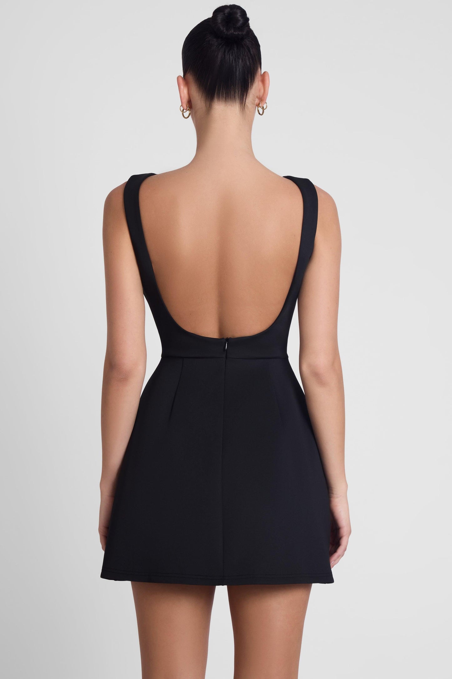 Elegant Collection | Black Mini Dress with Sleeveless Bustier Design | Flared Skirt for Effortless Elegance 7