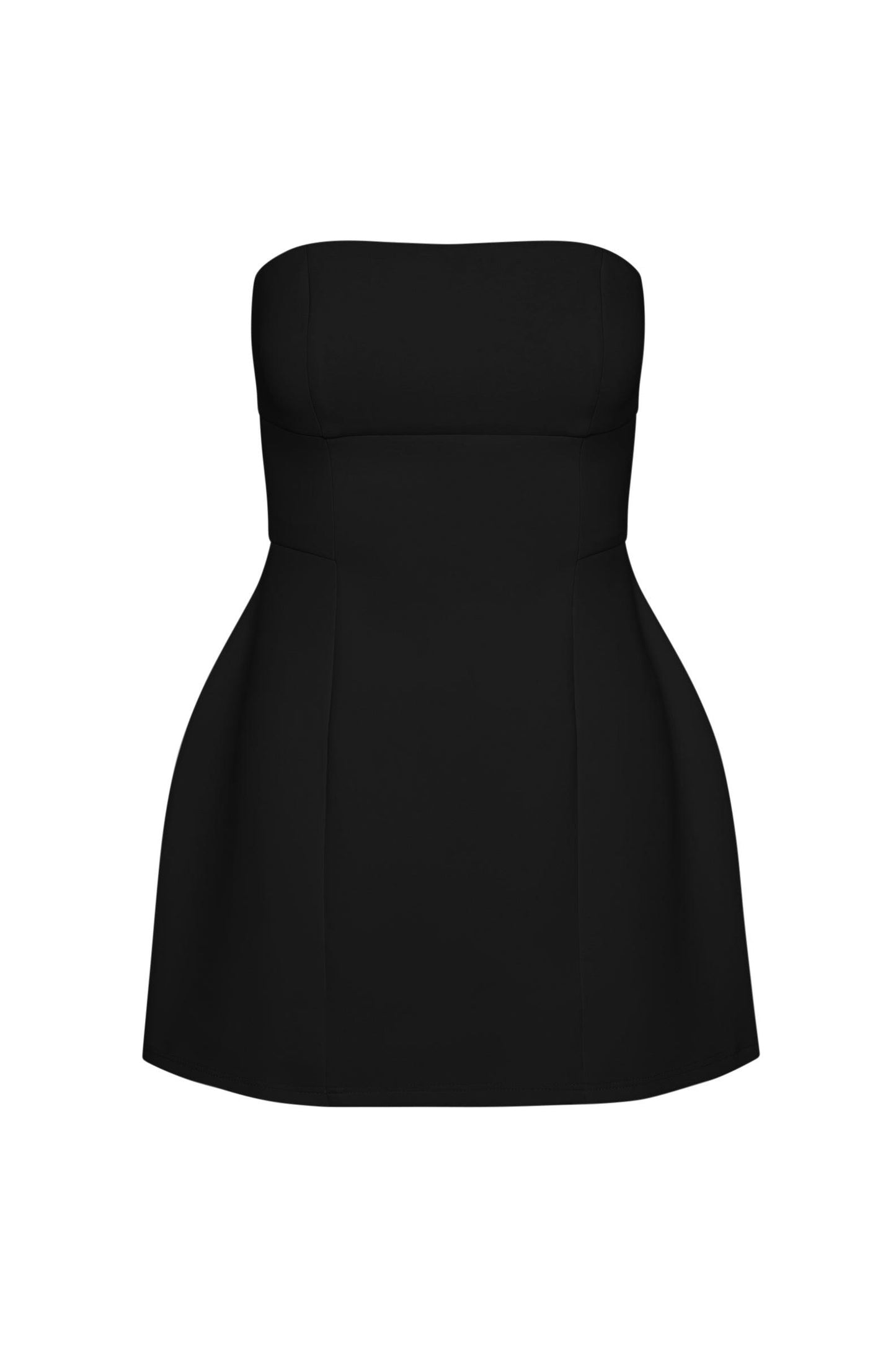 Elegant Collection | Black Mini Dress with Strapless Design & Shaping Effect for Flattering Fit 6