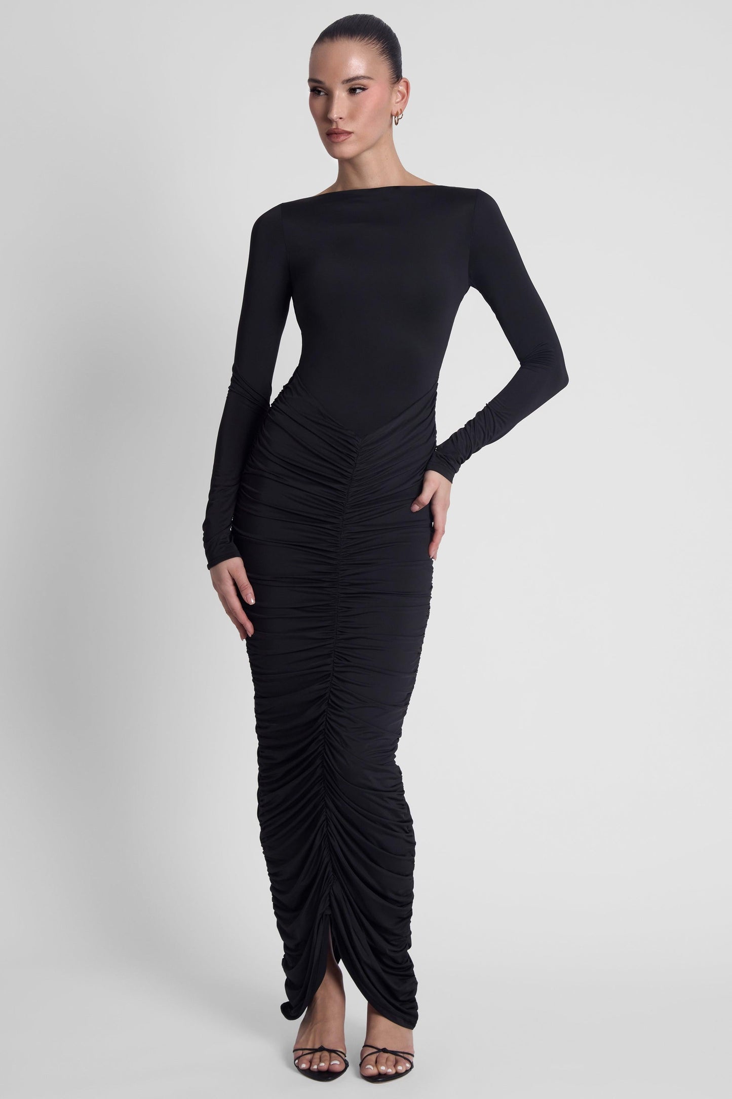 Elegant Collection | Long Sleeve Maxi Dress in Sculpting Stretch Jersey | Flattering Fit for Any Occasion 1