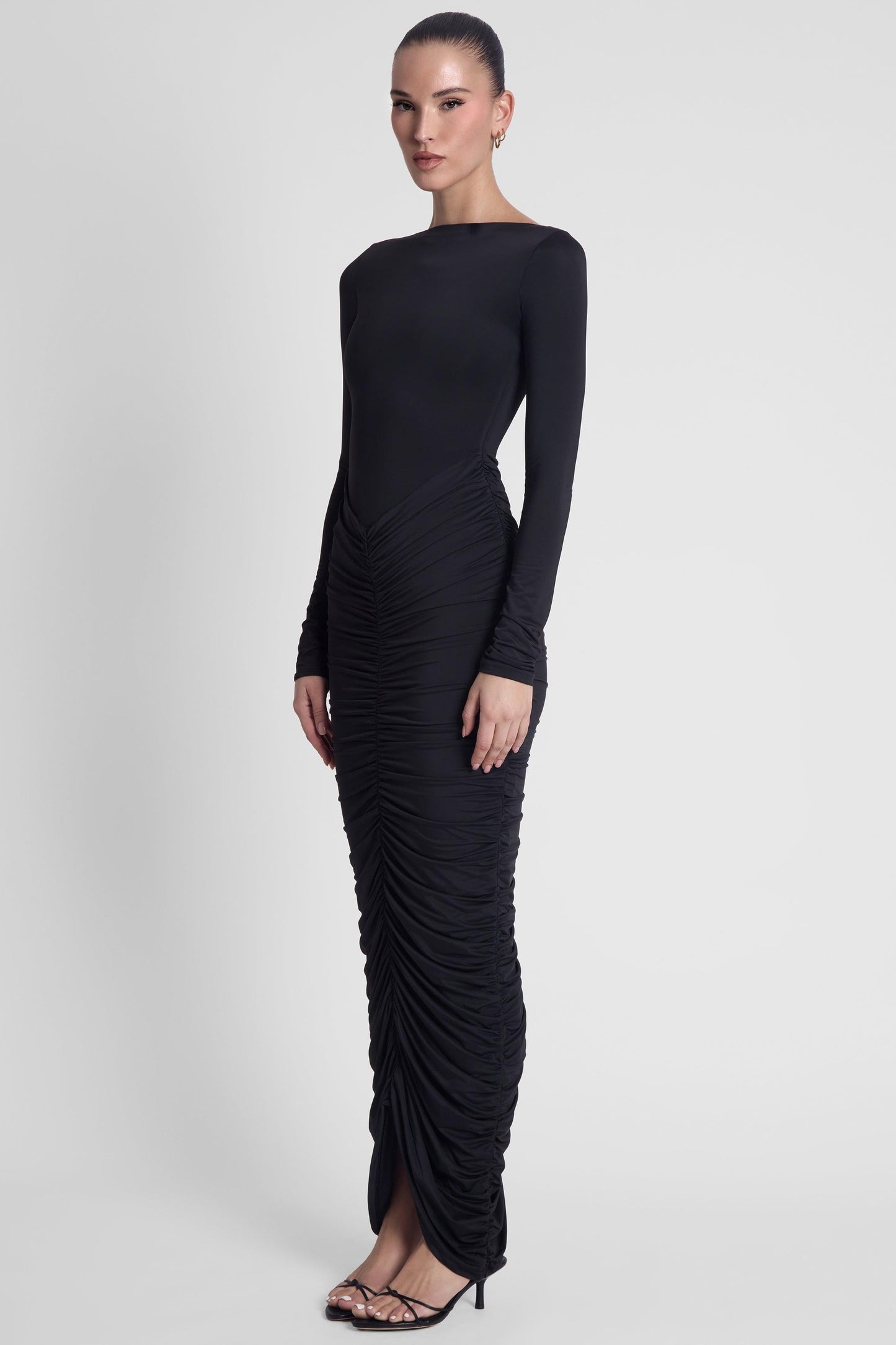 Elegant Collection | Long Sleeve Maxi Dress in Sculpting Stretch Jersey | Flattering Fit for Any Occasion 2