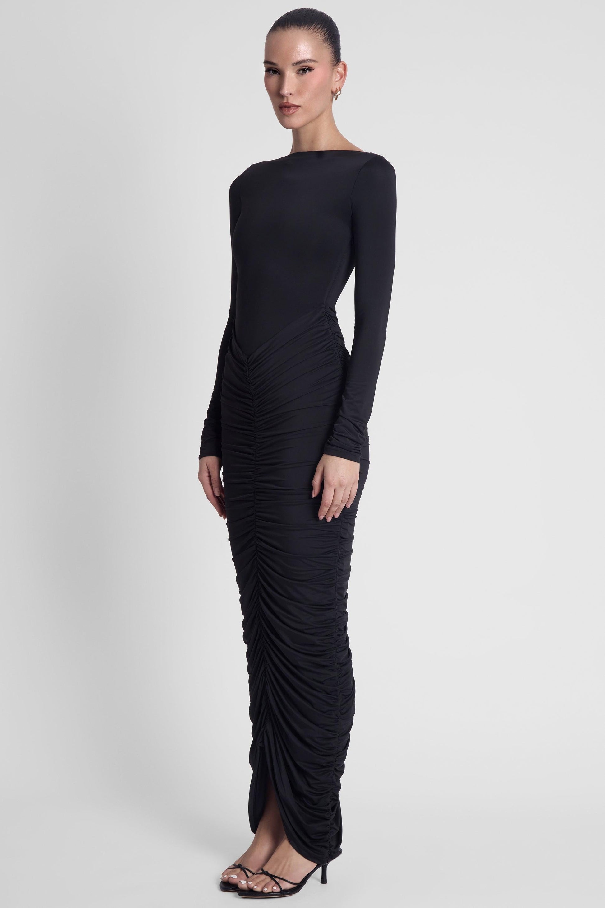 Elegant Collection | Long Sleeve Maxi Dress in Sculpting Stretch Jersey | Flattering Fit for Any Occasion 2