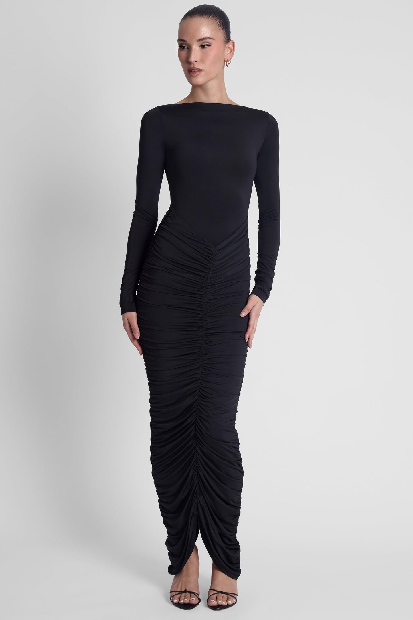 Elegant Collection | Long Sleeve Maxi Dress in Sculpting Stretch Jersey | Flattering Fit for Any Occasion 4